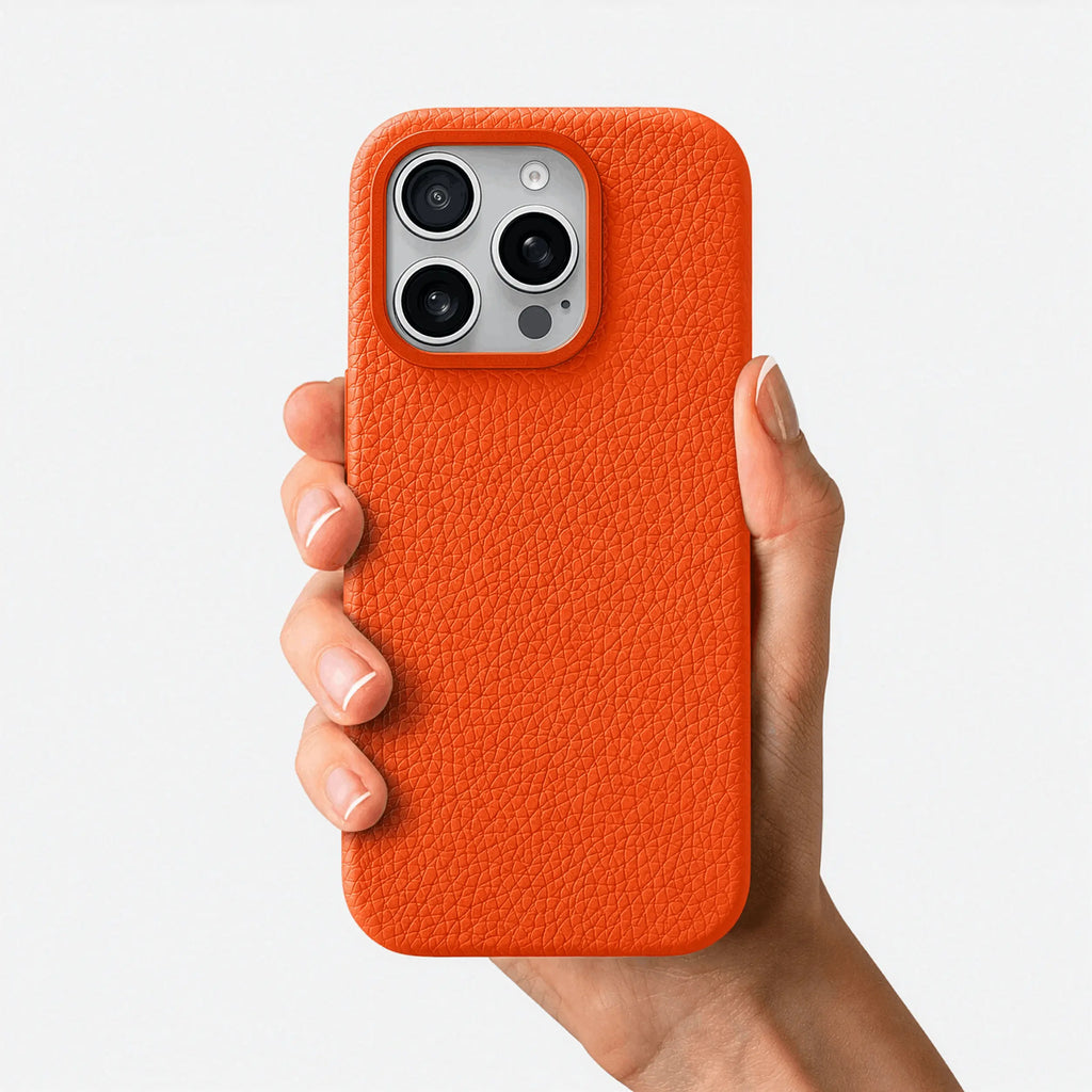 Orbis — Full-Grain Pebbled Leather iPhone Case