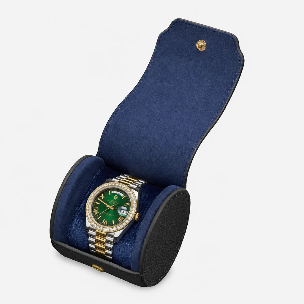 Tempus — Full-Grain Pebbled Leather Watch Roll
