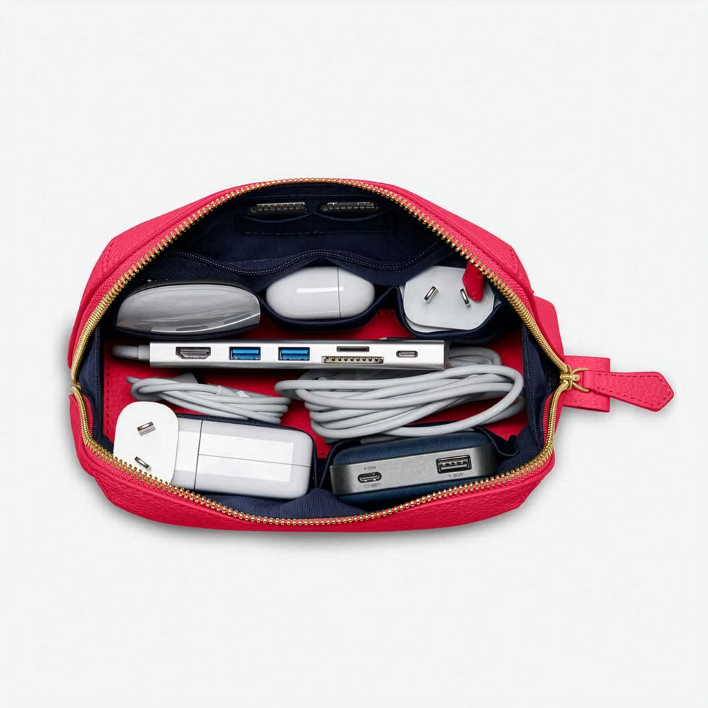 Viaticus — Full-Grain Pebbled Leather Tech Pouch