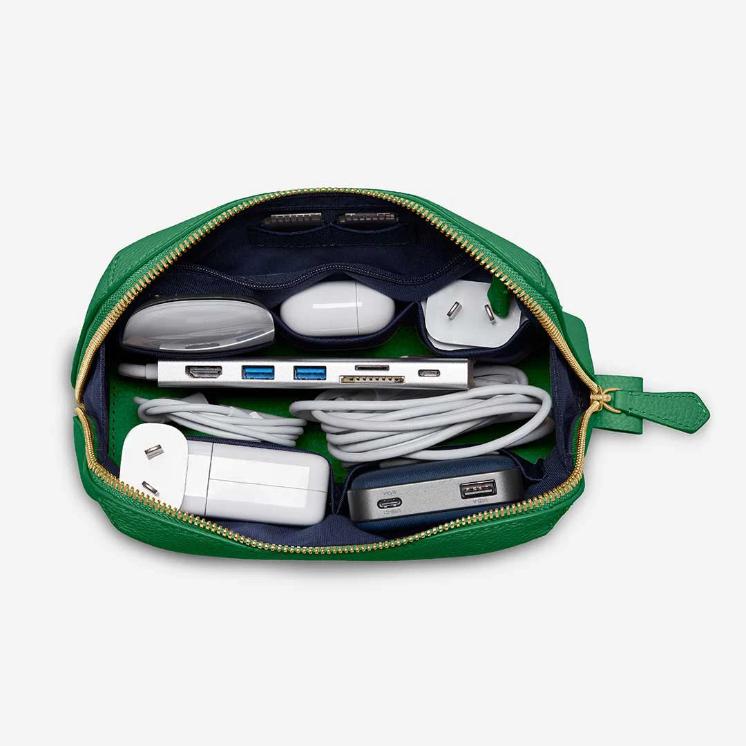 Viaticus — Full-Grain Pebbled Leather Tech Pouch
