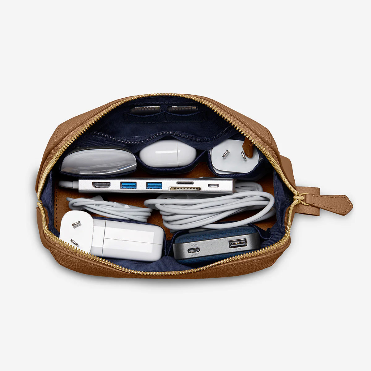 Viaticus — Full-Grain Pebbled Leather Tech Pouch