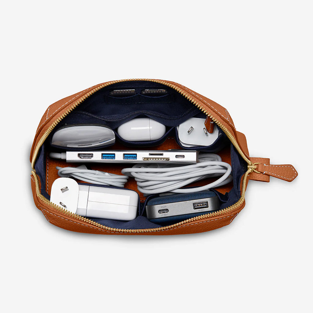 Viaticus — Full-Grain Pebbled Leather Tech Pouch
