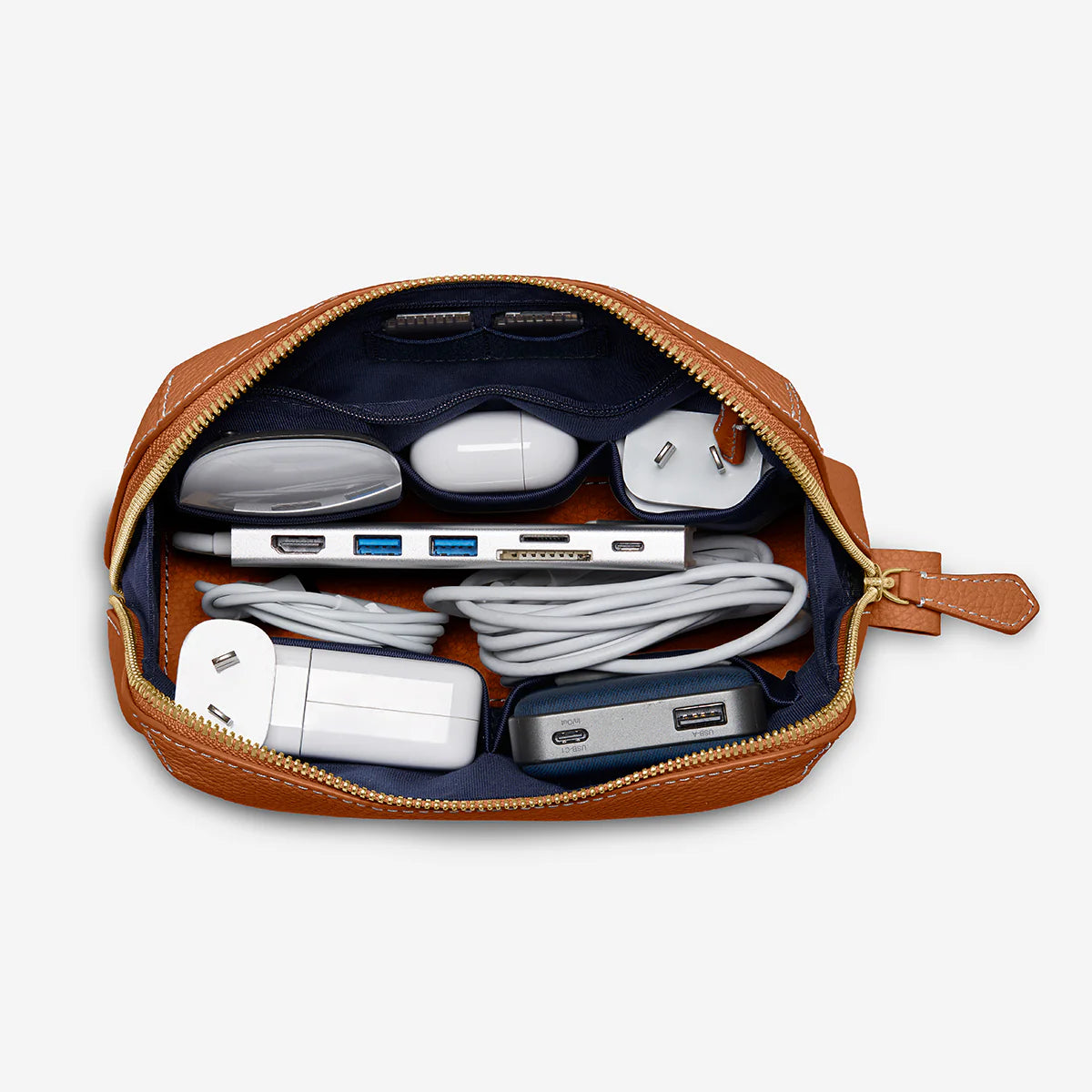 Viaticus — Full-Grain Pebbled Leather Tech Pouch